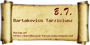 Bartakovics Tarziciusz névjegykártya